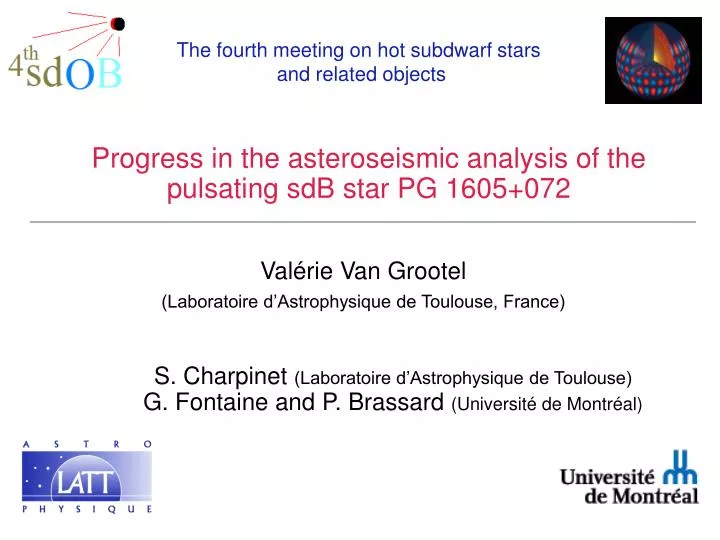 progress in the asteroseismic analysis of the pulsating sdb star pg 1605 072