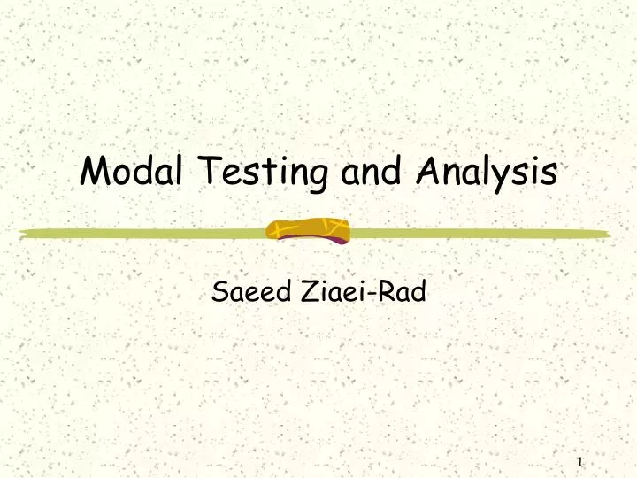 modal testing and analysis