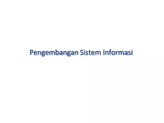 Pengembangan Sistem Informasi