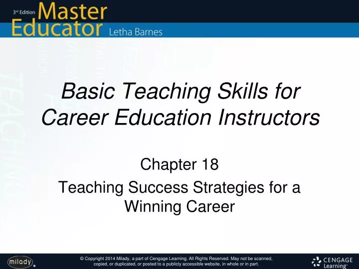 basic teaching skills for career education instructors