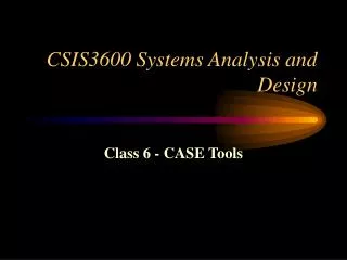 CSIS3600 Systems Analysis and Design
