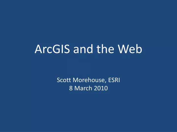 arcgis and the web