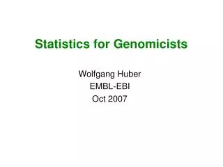 Statistics for Genomicists