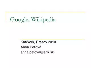 Google, Wikipedia