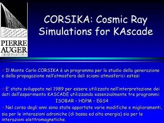 CORSIKA: Cosmic Ray Simulations for KAscade