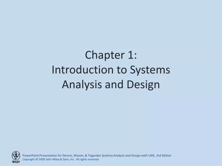 chapter 1 introduction to systems analysis and design