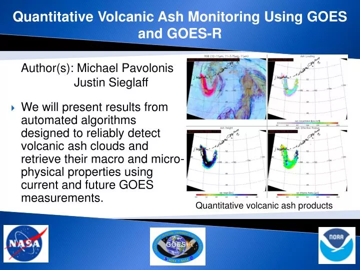 quantitative volcanic ash monitoring using goes and goes r
