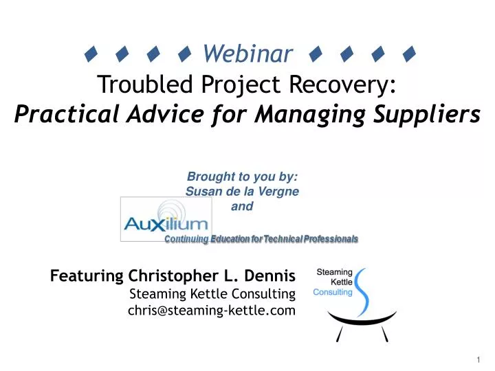 webinar troubled project recovery practical advice for managing suppliers