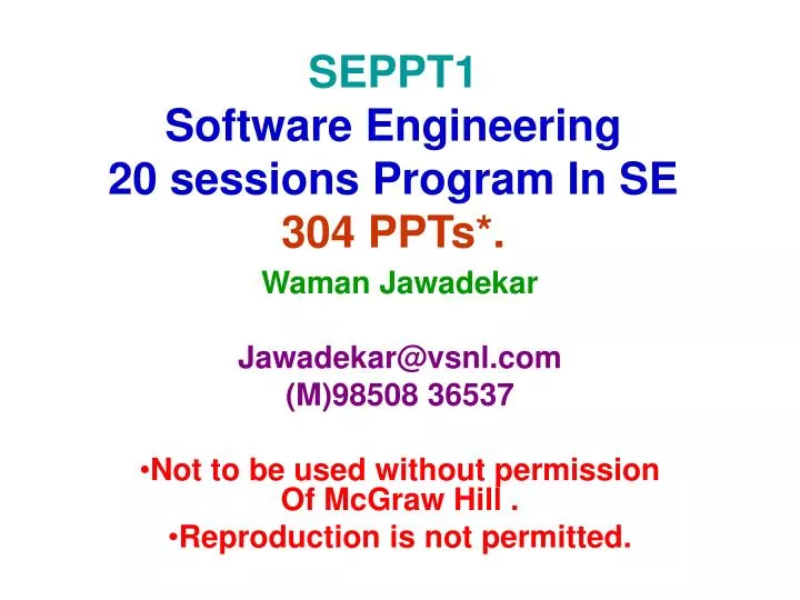 seppt1 software engineering 20 sessions program in se 304 ppts