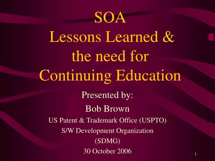 soa lessons learned the need for continuing education