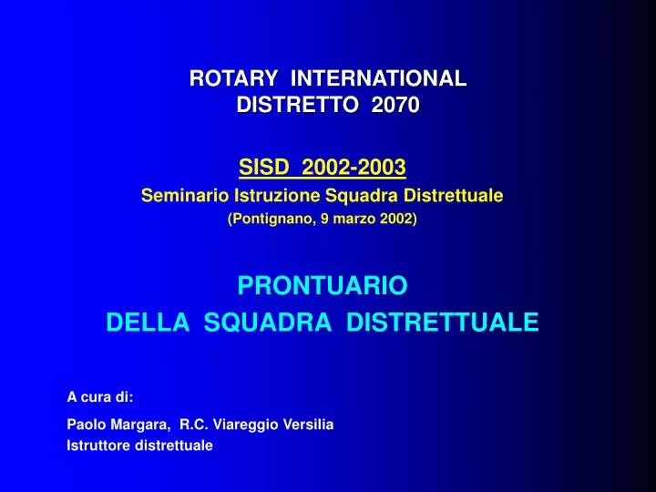 rotary international distretto 2070