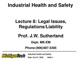 Industrial Health and Safety