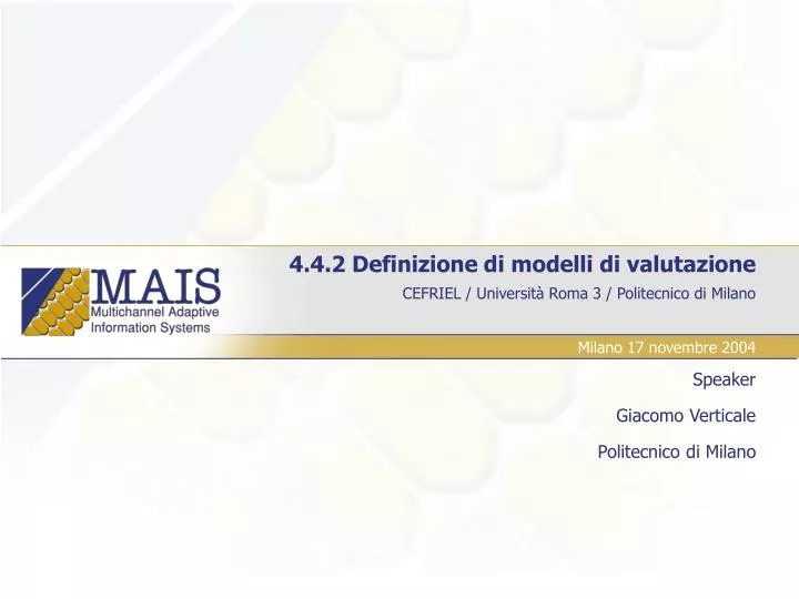4 4 2 definizione di modelli di valutazione