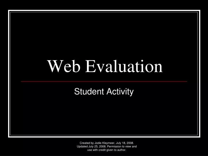 web evaluation