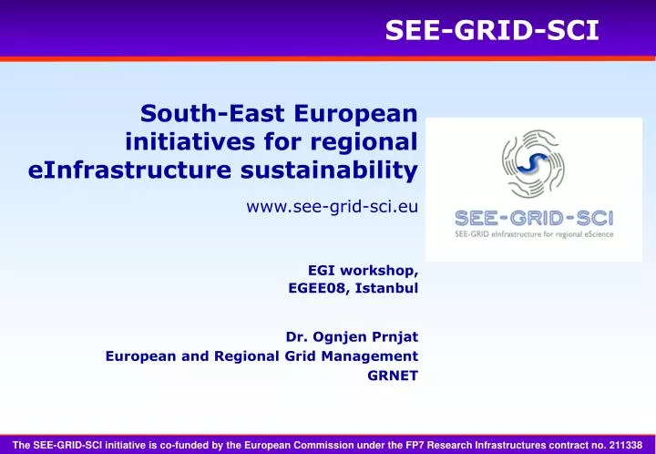 south east european initiatives for regional einfrastructure sustainability