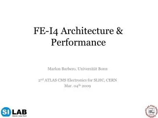 FE-I4 Architecture &amp; Performance