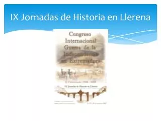 IX Jornadas de Historia en Llerena