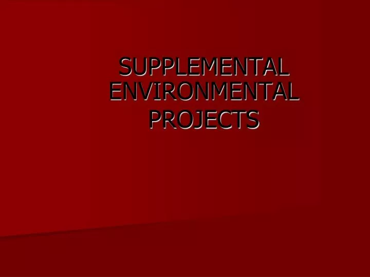 supplemental environmental projects