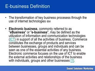 E-business Definition