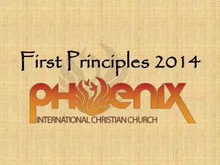 First Principles 2014