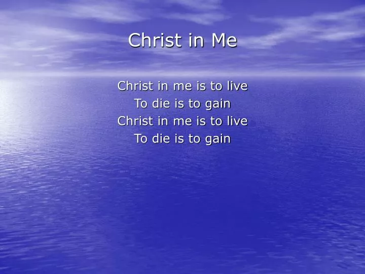christ in me