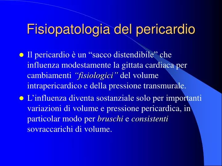fisiopatologia del pericardio