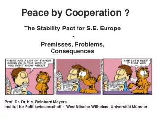 Peace by Cooperation ?