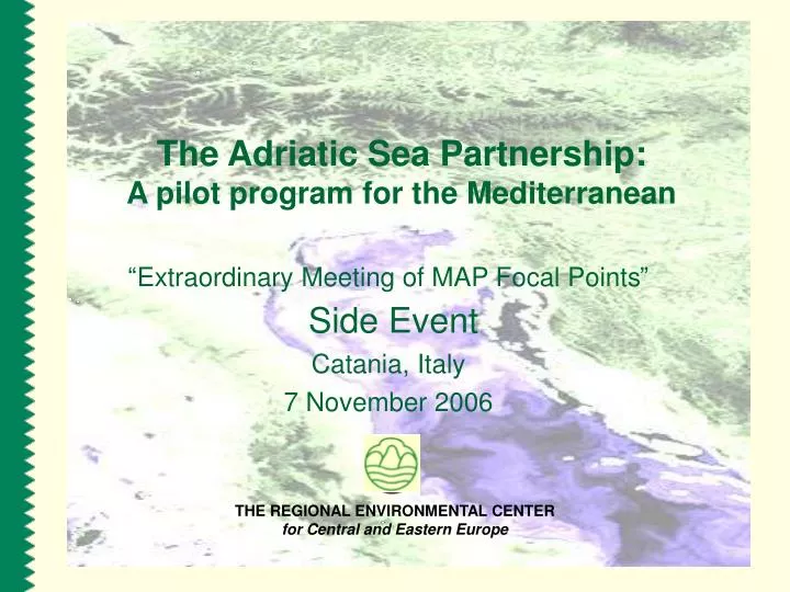 extraordinary meeting of map focal points side event catania italy 7 november 2006