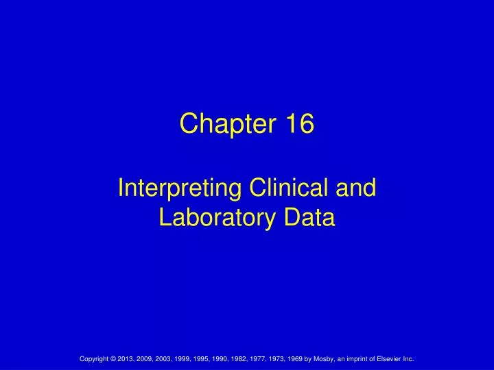 chapter 16 interpreting clinical and laboratory data