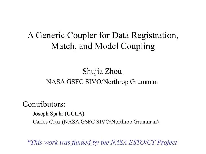 a generic coupler for data registration match and model coupling