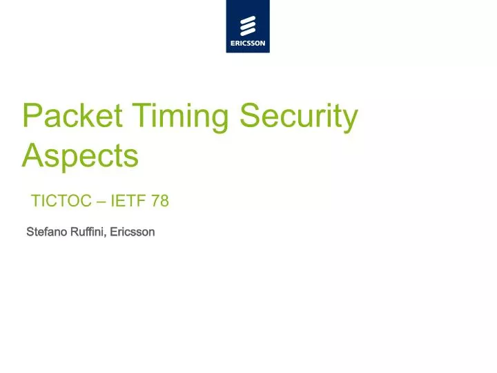 packet timing security aspects tictoc ietf 78