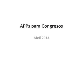 APPs para Congresos