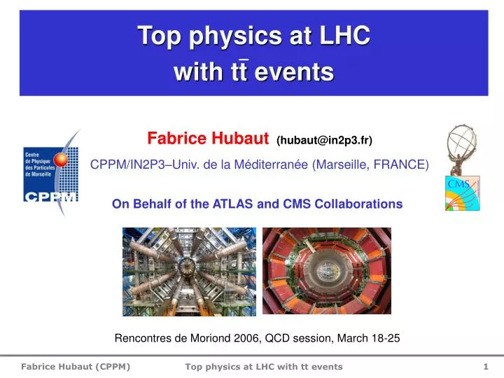 top physics at lhc with tt events