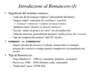 Introduzione al Romancero (I)
