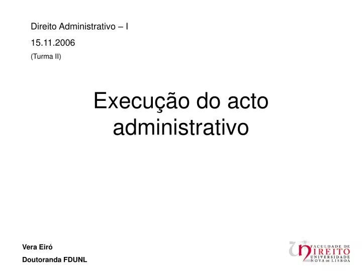 execu o do acto administrativo
