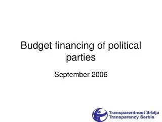 Budget financing of political parties