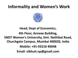 Informality and Women’s Work