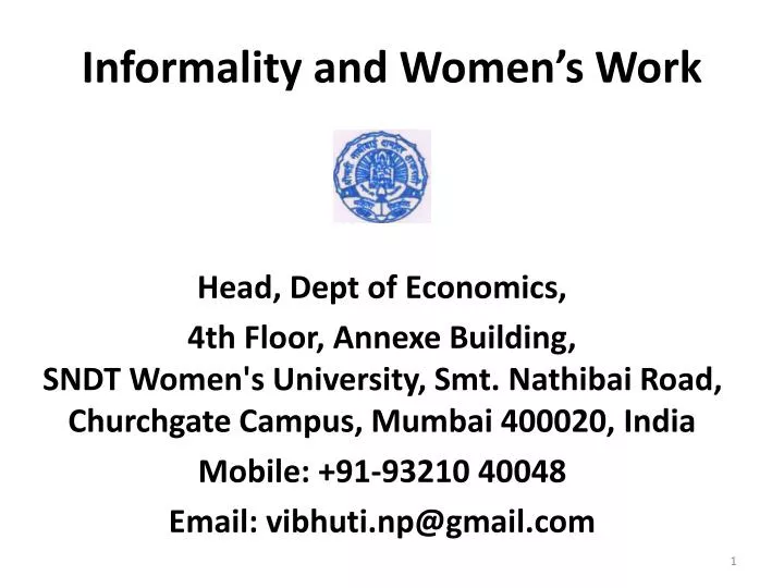 informality and women s work