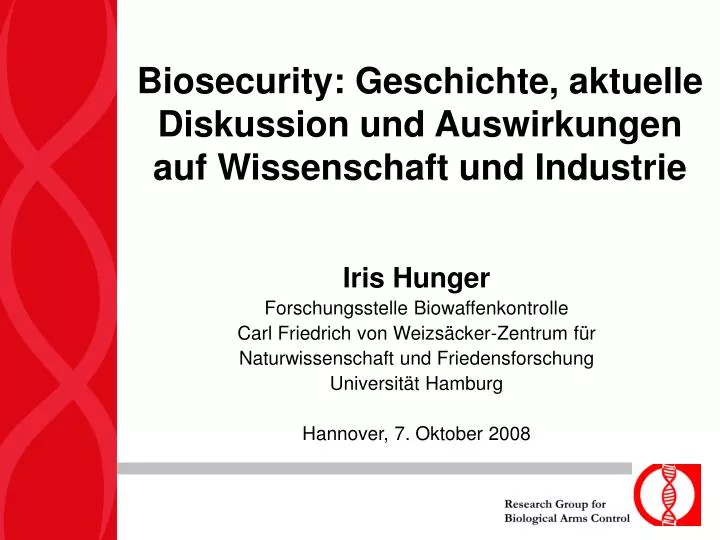 biosecurity geschichte aktuelle diskussion und auswirkungen auf wissenschaft und industrie