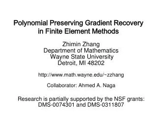 Polynomial Preserving Gradient Recovery in Finite Element Methods