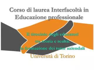 Corso di laurea Interfacoltà in Educazione professionale