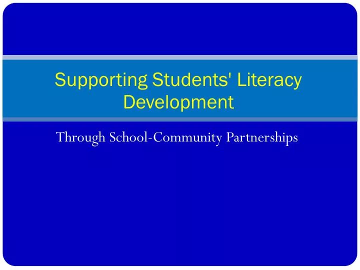 supporting students literacy development