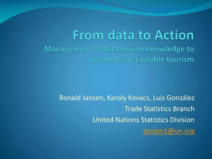 from data to action management of data driven knowledge to promote sustainable tourism