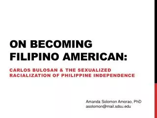 on becoming Filipino American: