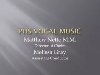 PHS Vocal Music