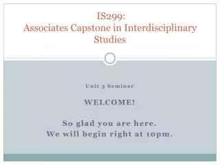 IS299: Associates Capstone in Interdisciplinary Studies