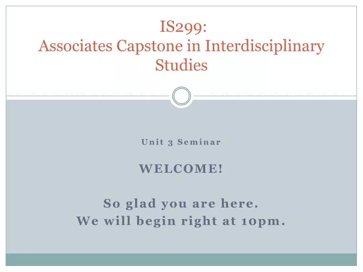 is299 associates capstone in interdisciplinary studies