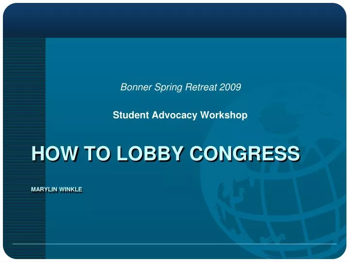 how to lobby congress marylin winkle