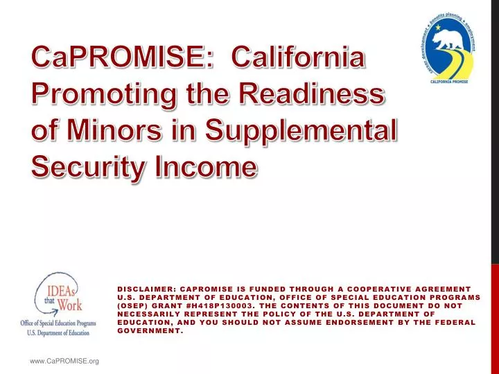 capromise california promoting the readiness of minors in supplemental security income