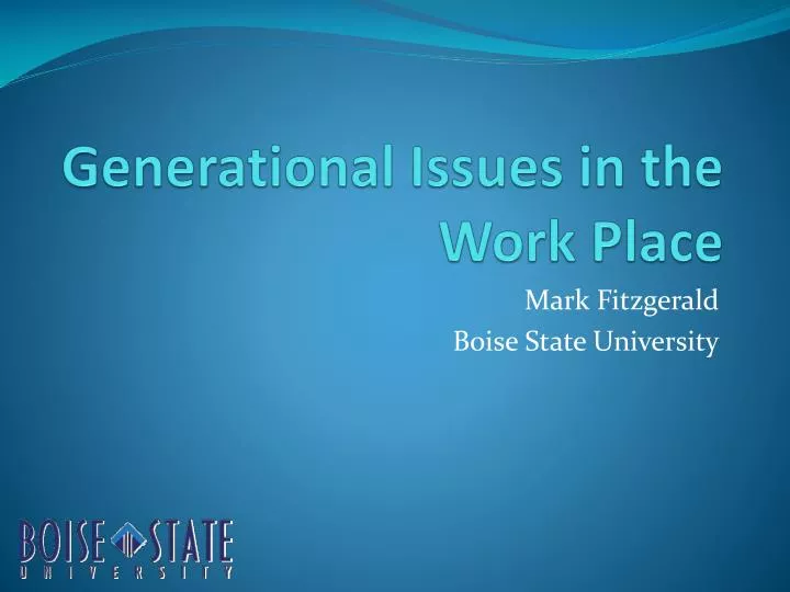 generational issues in the work place